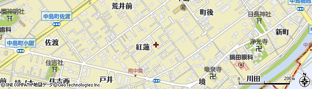 愛知県岡崎市中島町紅蓮17周辺の地図