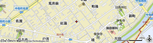 愛知県岡崎市中島町紅蓮9-3周辺の地図