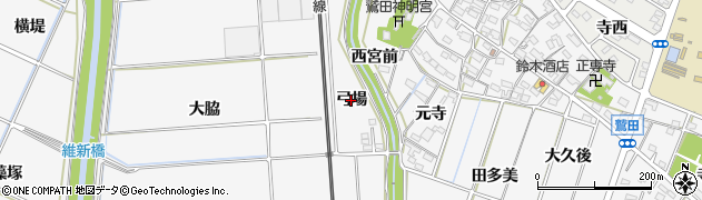 愛知県幸田町（額田郡）菱池（弓場）周辺の地図