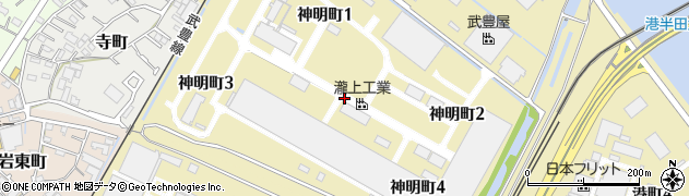 愛知県半田市神明町周辺の地図