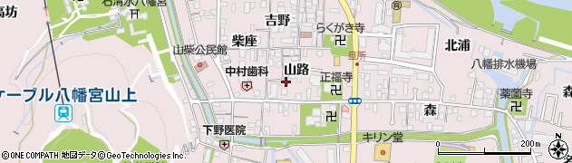 京都府八幡市八幡山路周辺の地図