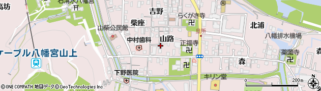京都府八幡市八幡（山路）周辺の地図
