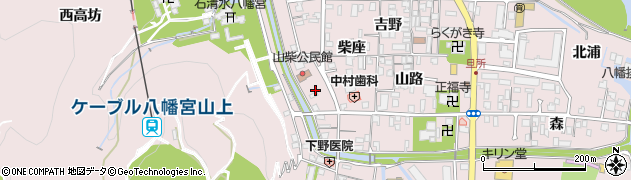 京都府八幡市八幡山柴45周辺の地図