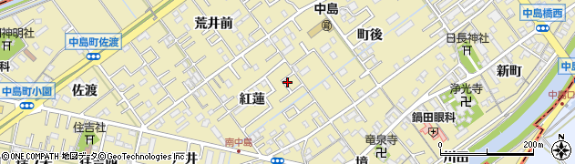 愛知県岡崎市中島町紅蓮6周辺の地図