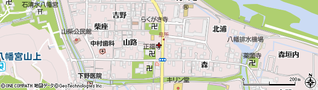 八幡石清水郵便局周辺の地図