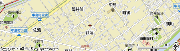 愛知県岡崎市中島町紅蓮20-2周辺の地図
