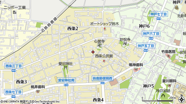 〒513-0809 三重県鈴鹿市西条の地図