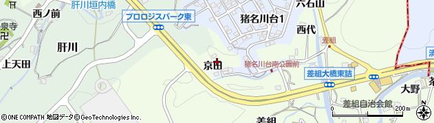 兵庫県猪名川町（川辺郡）差組（京田）周辺の地図
