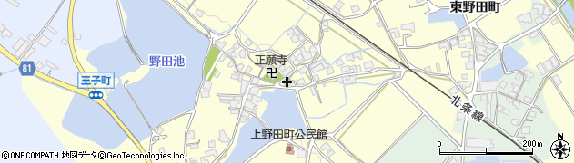 兵庫県加西市野田町120周辺の地図