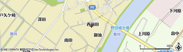 愛知県新城市野田（西前田）周辺の地図
