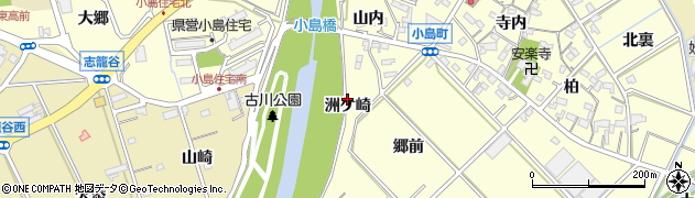 愛知県西尾市小島町（洲ケ崎）周辺の地図