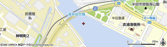 港半田大橋周辺の地図
