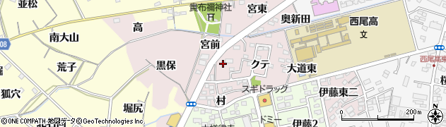 愛知県西尾市伊藤町周辺の地図
