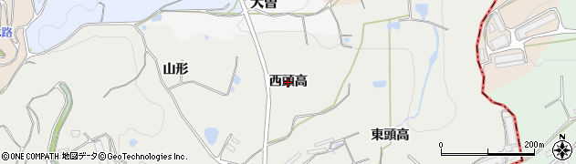愛知県常滑市樽水（西頭高）周辺の地図