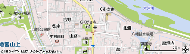 京都府八幡市八幡（吉野垣内）周辺の地図
