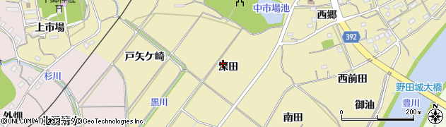 愛知県新城市野田（深田）周辺の地図