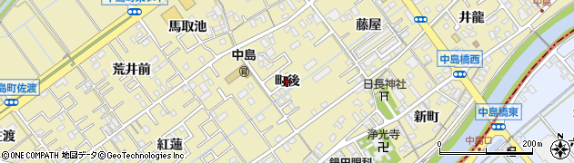 愛知県岡崎市中島町（町後）周辺の地図