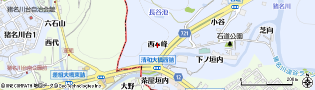 兵庫県川西市石道（西ヶ峰）周辺の地図