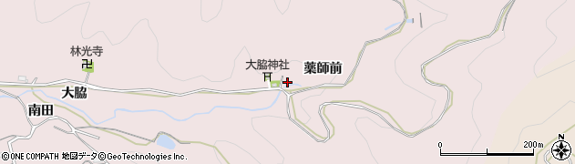 愛知県新城市庭野薬師前周辺の地図