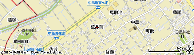 愛知県岡崎市中島町（荒井前）周辺の地図