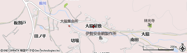 愛知県新城市庭野大脇屋敷周辺の地図