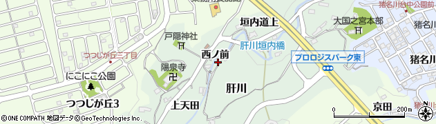 兵庫県猪名川町（川辺郡）肝川（黒田）周辺の地図
