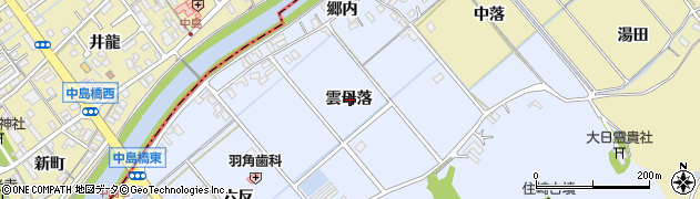 愛知県西尾市下羽角町雲母落周辺の地図