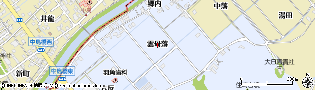 愛知県西尾市下羽角町（雲母落）周辺の地図