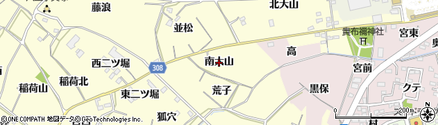 愛知県西尾市上町（南大山）周辺の地図