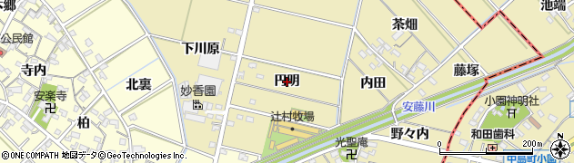 愛知県西尾市西浅井町（円明）周辺の地図