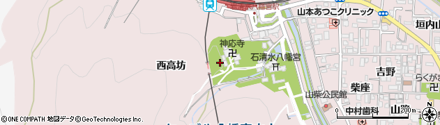京都府八幡市八幡（西高坊）周辺の地図