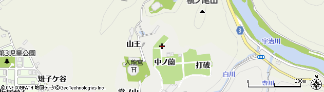 京都府宇治市白川中ノ薗周辺の地図