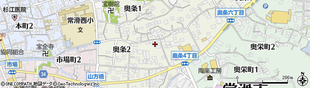 愛知県常滑市奥条周辺の地図