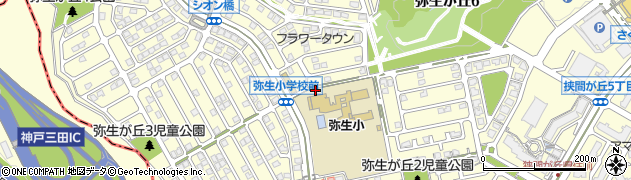 兵庫県三田市弥生が丘周辺の地図