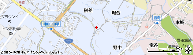 愛知県新城市川田榊差周辺の地図