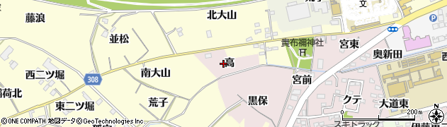 愛知県西尾市伊藤町高周辺の地図