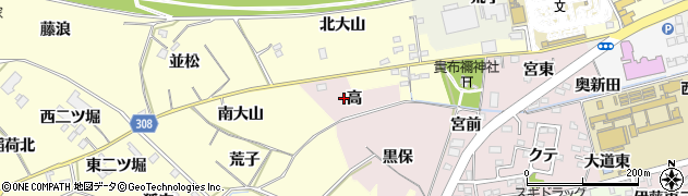 愛知県西尾市伊藤町（高）周辺の地図