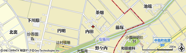 愛知県西尾市米野町内田68周辺の地図