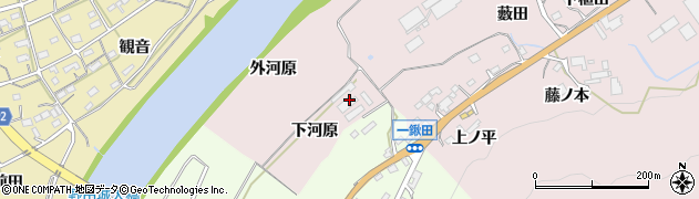愛知県新城市庭野（下河原）周辺の地図