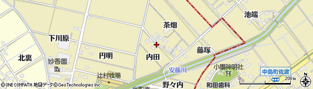 愛知県西尾市米野町内田27周辺の地図