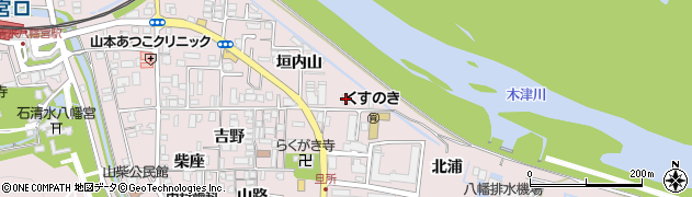 京都府八幡市八幡垣内山2周辺の地図