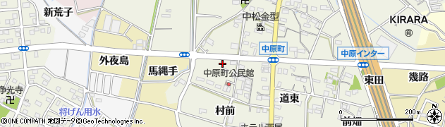 愛知県西尾市中原町（荒子）周辺の地図
