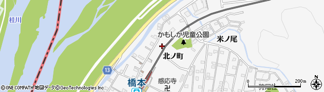 京都府八幡市橋本北ノ町周辺の地図