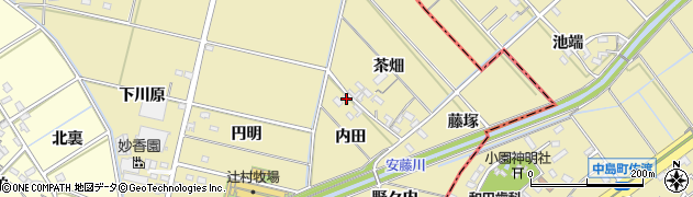 愛知県西尾市米野町内田65周辺の地図