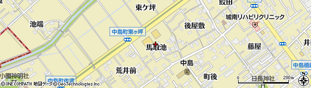 愛知県岡崎市中島町（馬取池）周辺の地図