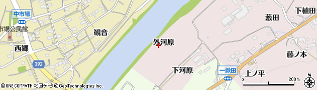愛知県新城市庭野外河原周辺の地図