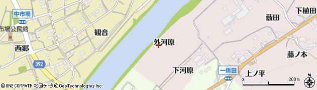 愛知県新城市庭野（外河原）周辺の地図