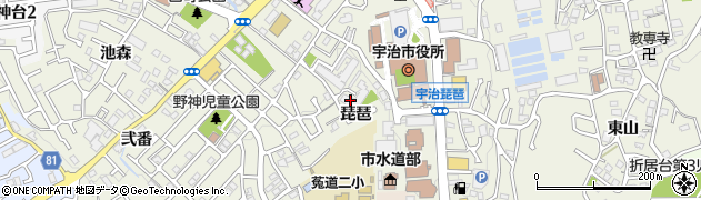 京都府宇治市宇治（琵琶）周辺の地図