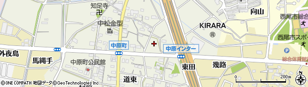 愛知県西尾市中原町（郷合）周辺の地図
