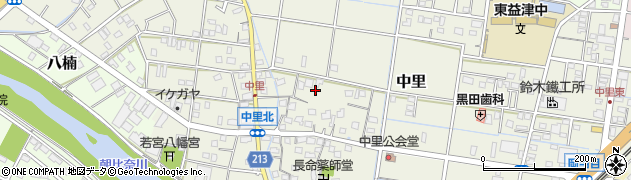 静岡県焼津市中里周辺の地図
